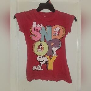 Rue 21 Peanuts Juniors Medium T-shirt Red Snoopy Short Sleeve Top